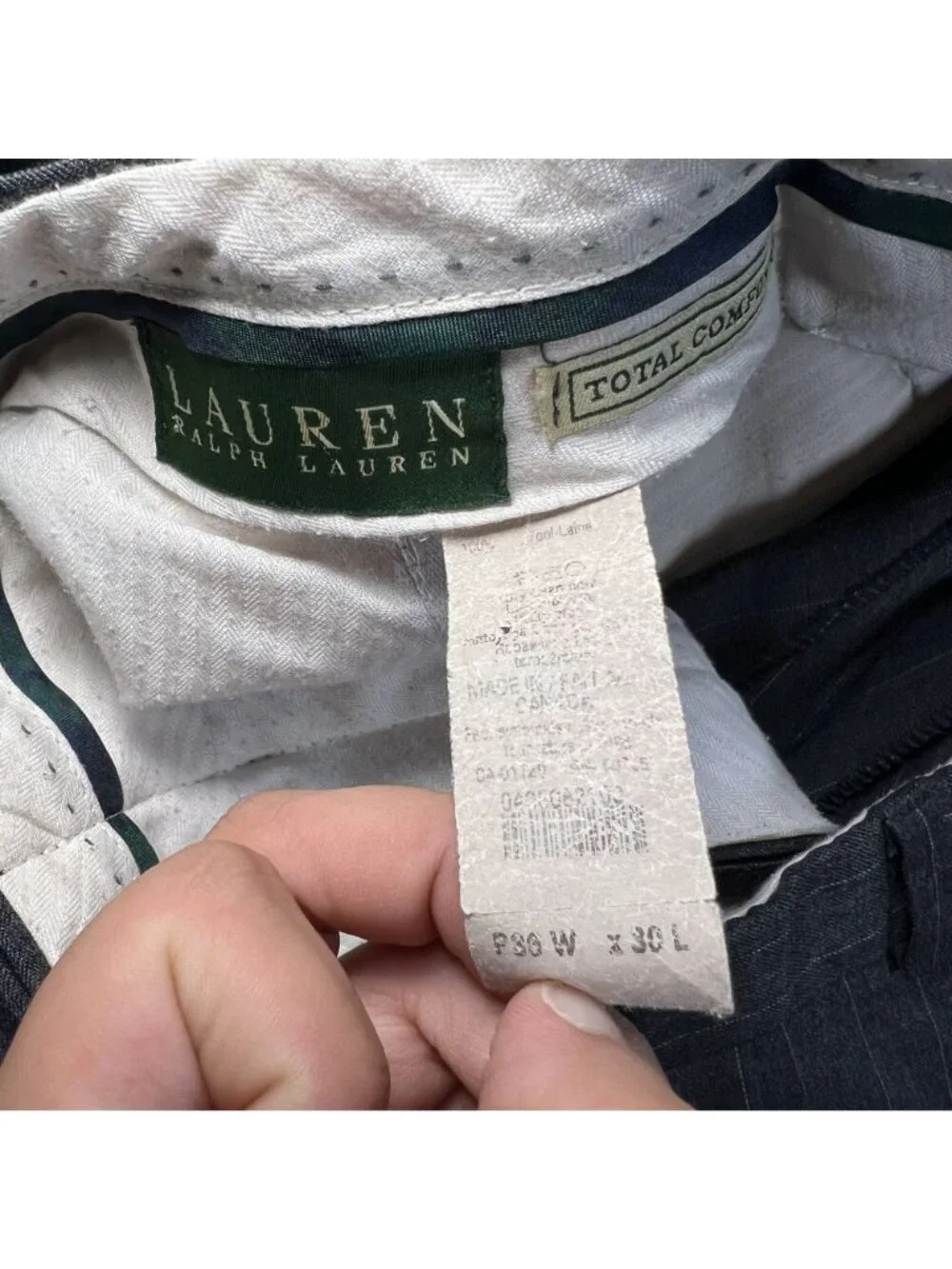 Vintage Y2K Lauren Ralph Lauren Mens Gray Plaid Wool Pants Size 36x30 Pleated